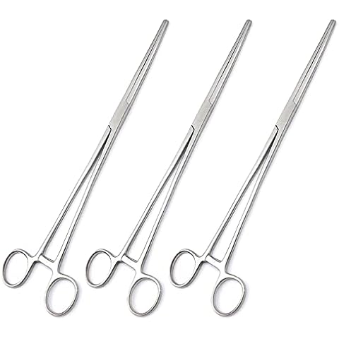 OdontoMed201 Set of 3 Hemostat Locking Forceps 12 Inches, Straight Stainless Steel - Multipurpose Ideal Hemostats for Nurses, Fishing Forceps, Crafts and Hobby Cover