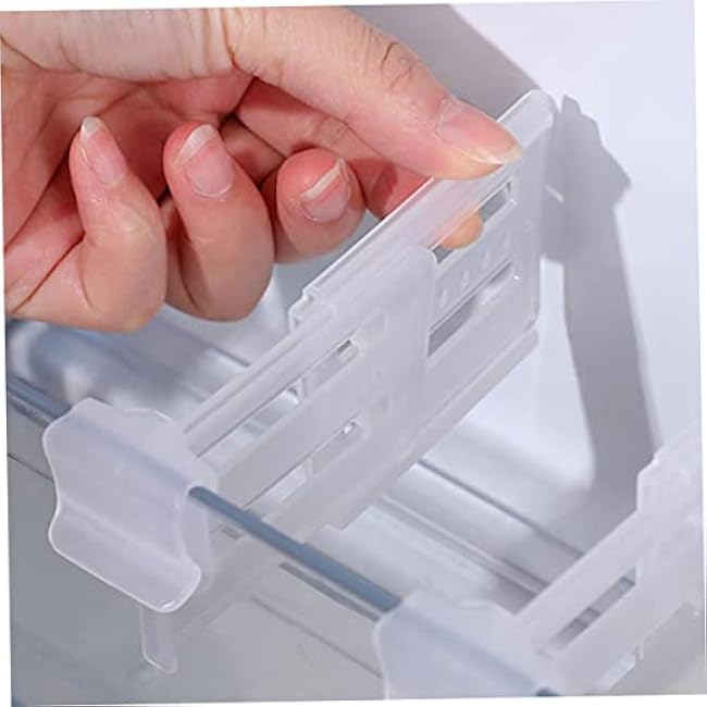 iplusmile 12pcs Refrigerator Side Door Partition Dividers Adjustable Telescopic Fridge Organizer Clips for Space Saving Storage of Small Items in Kitchen Bathroom Office and Cabinets