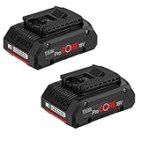 bateria bosch 18v 1 5ah  2 baterías Bosch GBA ProCORE de 18 V y 4,0 Ah en caja de cartón.
