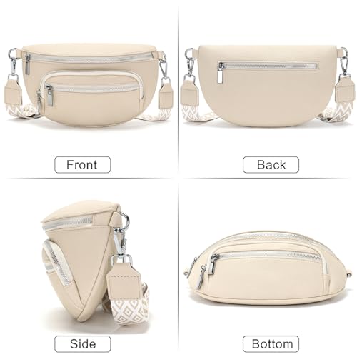 Sasrymnl kleine bauchtasche damen beige umhängetasche damen klein gürteltasche Veganes Leder brusttasche handtasche crossbody bag