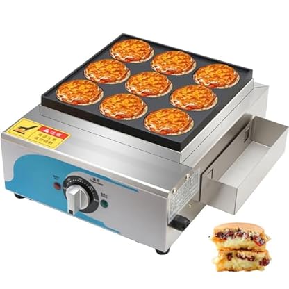 Elektrisch Hamburgerpresse Burgermaschine, kommerzielle Eismaschine, elektrische Heizung, 9-Loch-Ei, Schinken-Grillplatte aus Edelstahl mit Temperaturregelung, schnelles Aufheizen – für Café