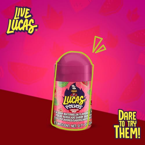 Lucas Powder Watermelon Flavored Candy, 0.71oz - 10 Pieces Pack for Treats, Fruit, Parties, Piñatas - image 3