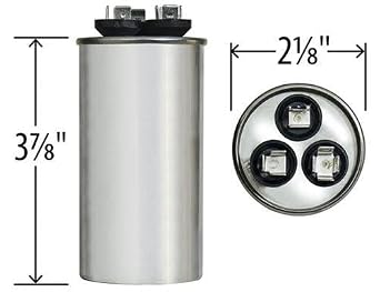 Genteq C3355R Capacitor Dual Run Round 35/5 UF MFD 370V VAC 97F9834 (Replace Old GE# Z97F9834) 35 and 5 MFD at 370V