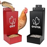2er-Pack Futterautomat Hühner, Austernschalen-Futtertröge aus Metall, für Hühner, Enten und Geflügel, Futtertrog, Futterspender, Hühnerstallzubehör