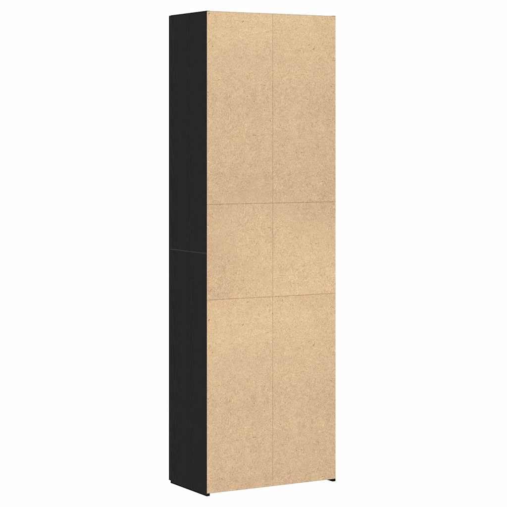 IKAYAA Armadietto in Holz Armadio Porte Battenti Aktenschrank Armadietto per Garage Armadio Ufficio Mobili Ufficio-Rovere nero-60 x 32 x 190 cm