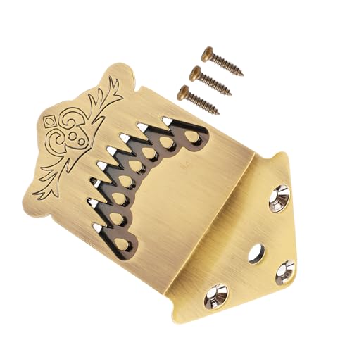 Mandolin Tailpiece Replacement Parts, Replacement Feather Pattern Mandolin Tailpiece for 8 String Mandolin with Screws