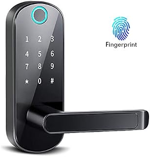 Smart Lock,Bluetooth Enabled Fingerprint and Touchscreen Electronic Door Lock|Smart Phone App Unlock|Keyless Entry|Auto