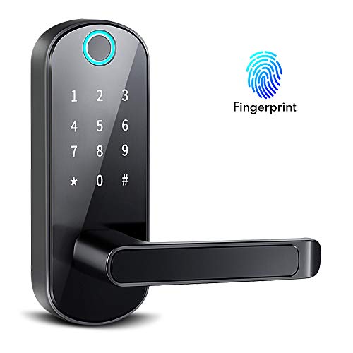 Smart Lock,Bluetooth Enabled Fingerprint and Touchscreen Electronic Door Lock|Smart Phone App Unlock|Keyless Entry|Auto