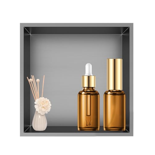 Niche de douche sans accumulation d'eau en inox gris anti-humidité