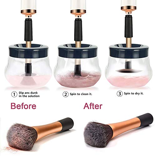 Dotsog Makeup Brush Cleaner Dryer Sets Electric Brush Cleaner Machine Automatic Brush Cleaner Spinner Makeup Brushtools ,Come With 50Ml Makeup Brush Cleaner,Cleaning Soap And Silicone Cleaning Bowl(White) #TOP5