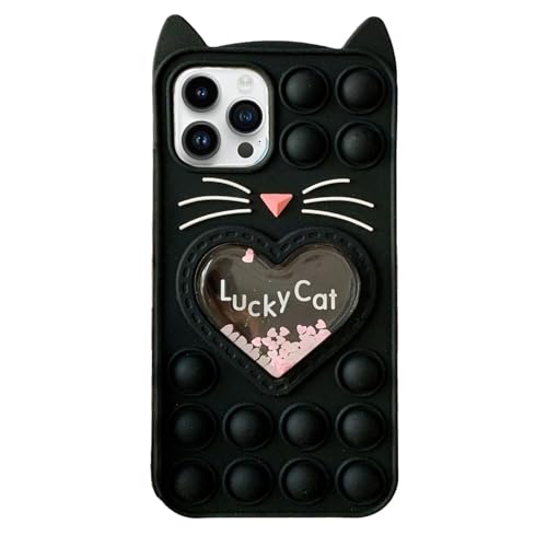 Coque iPhone 13 dessin animé chat noir, le cadeau mignon idéal