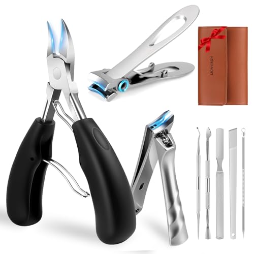 Coupe Ongles Pieds Ongles Épais: 2026 Professionnel Coupe-Ongles Robuste Tête Inclinée Grande Ouverture – Kit Pédicure Complet avec Pince Ongle Incarné - Lime et Manche Long Ergonomique pour Seniors