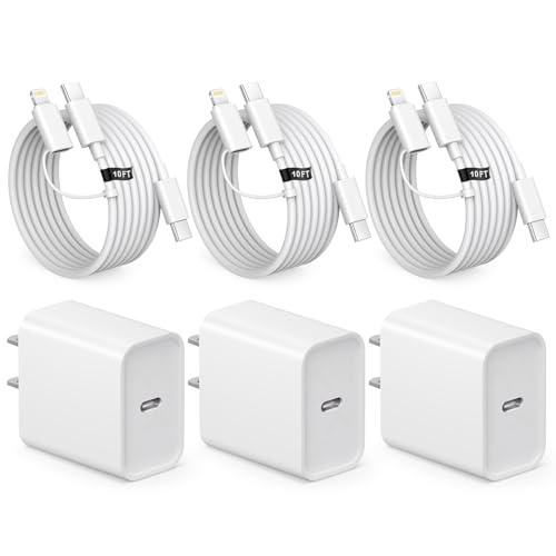 MMVDA iPhone 18 17 16 15 Charger 3 Pack 20W iPhone Charger Fast Charging