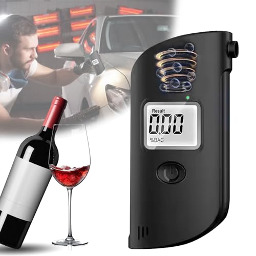 Mokeum Alcoholímetro LCD, analizador de aliento portátil con luz LED, detector de alcohol de alta precisión