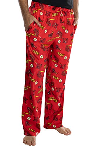 DC Comics Men's Classic The Flash Comic Allover Print Loungewear Pajama Pants2