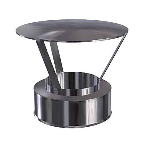 Preisvergleich Produktbild Edelstahlschornstein Regenhaube mit Mündung DW 150