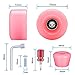 Mruabtiy 8 Pack Quad Roller Skate Wheels 32 x 58mm 82A with Bearing Installed and 2 Toe Stoppers for Double Row Skating Skateboard Accessories (Pink)