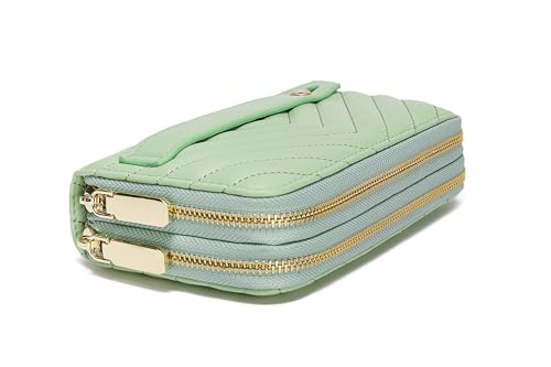 Image of Daisy Rose Dual Zipper Phone Clutch and Wallet for Women - RFID Blocking, PU Vegan Leather Multi-Card Organizer