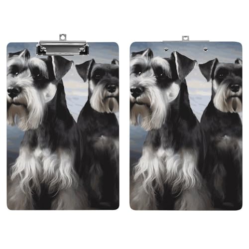 Porte-bloc acrylique schnauzer A4 haute définition à profil bas