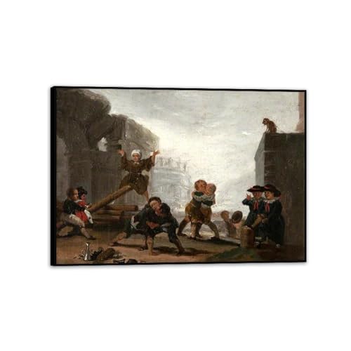 Toile Francisco Goya pour tableau décoration murale salon et séjour avec cadre noir