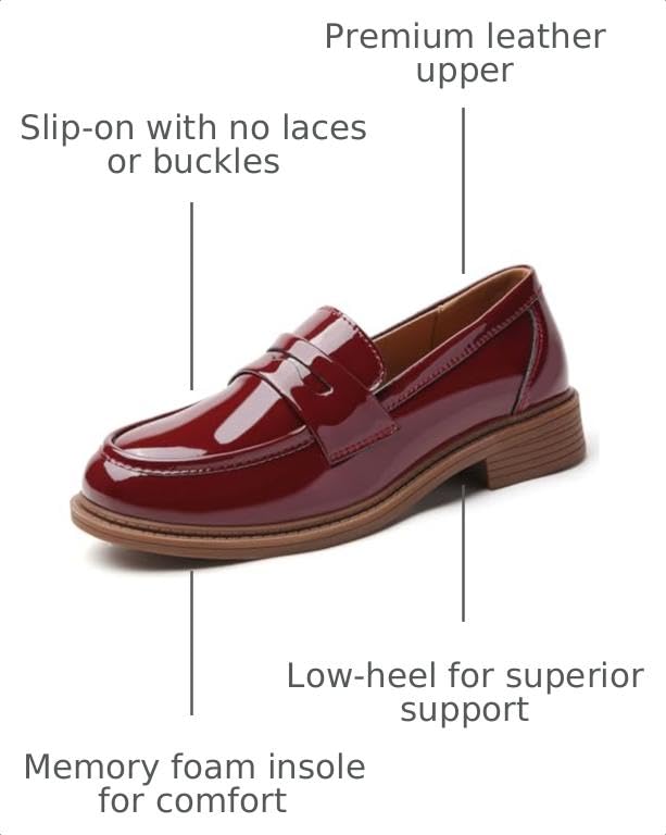 Image of Loafers for Women Black Penny Loafer Business Casual Shoes Women's Loafers & Slip-Ons Ladies Flats Comfortable Dressy