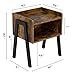Yaheetech Storage End Table Set of 2, Living Room Side Tables with Open Compartments, Industrial Rustic Brown