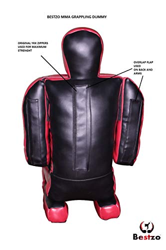 Bestzo MMA Martial Arts Brazilian Grappling Dummy Wrestling Grappling Dummy Black,Throwing Dummy for Karate,Boxing Training Synthetic Leather-70 inches-Unfilled