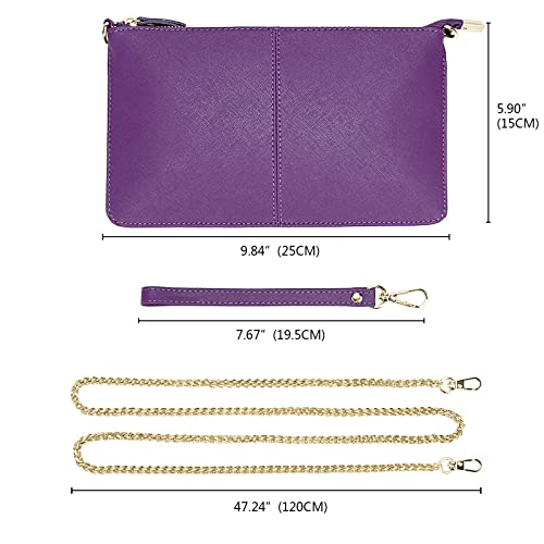 Image of Uromee Wristlet Wallet Clutch Purses for Women Genuine Leather Crossbody Bag Handbag with Detachable Shoulder Chain