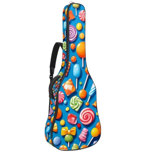 Housse de guitare acoustique étanche multicolore avec plusieurs poches de rangement