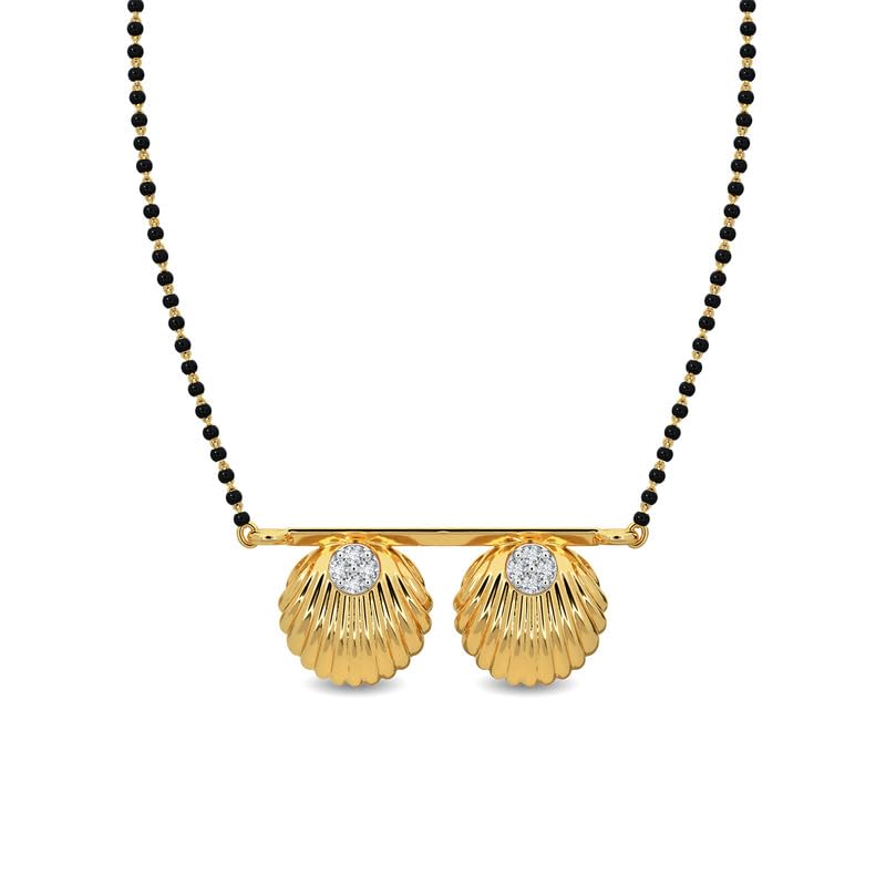Image of KISNA JEWELS 14KT|18KT BIS Hallmark Pure Gold and Diamond Mangalsutra For Women