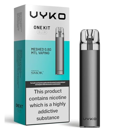 VYKO One Kit Slim Pod Vape Kit - E-cigarette Starter Vape Kit Long Lasting 500mAh Battery Inhale Draw Activation MTL Vaping (One Kit Slim Pod Kit)