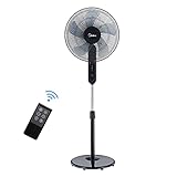 【7,5 Stunden Timer】Eine individuelle Zeiteinstellung im Bereich von bis zu 7,5 Stunden (jeweils in 30-Minuten-Schritten) ist optimal für den Einsatz in Schlafräumen, denn so vergessen Sie niemals den Ventilator abzuschalten.