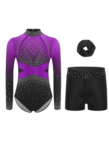Dancewear 5-16 ans fille avec justaucorps gym léotard danse classique et shorts