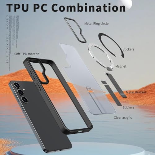 Magnetic Case for Samsung Galaxy S24 FE Cover Compatible with MagSafe - with 2 Pieces Tempered Screen Protector, Ultra-Slim Shock & Drop Resistant Case with Adjustable Stand by SAMTUNK - Image 5