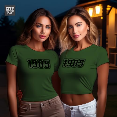 Crop top vintage 1985 vert olive anti-transpiration été - 4