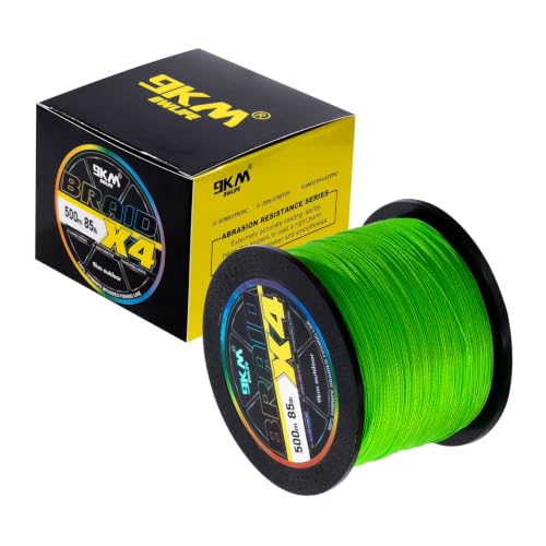 Image of 9KM DWLIFE Braided Fishing Line 8LB-120LB Dyneema Fishing Line, Zero Stretch & Anti-Bite Coating for Freshwater /Saltwater Fishing 4 /8 Strands