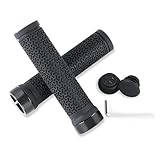 Bike Handlebar Grips 131mm Rubber Ergonomic Anti-Slip Bicycle Grips with End Caps & Screws, Shock-Absorbing Comfortable Lock-On Grips for 22.2mm MTB BMX Folding Bike E-Bike City Scooter
