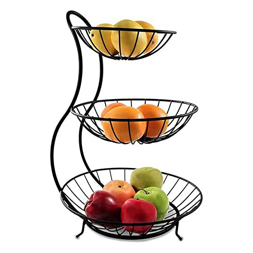 Estante de frutas de tres capas que optimiza el espacio de tu encimera 4