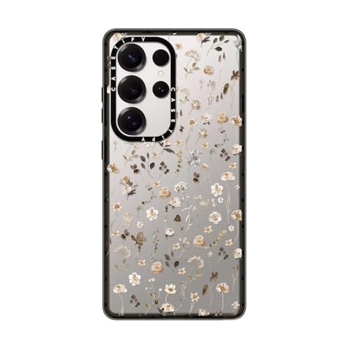 CASETiFY �C���p�N�g for Samsung Galaxy S25 Ultra �P�[�X [MIL�K�i���� (4x MIL-STD-810G) / 2.5m����̗����������N���A] - Wildflower Friday - �u���b�N