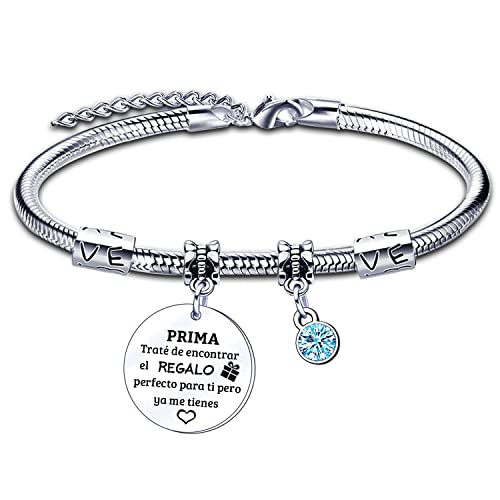 LUODAN Regalos Pulsera para Prima,Pulsera para Mujer, Regalos de Cumpleaños Navidad Familiares, Pulsera para Prima Cover