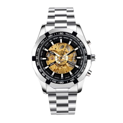 Montre mécanique homme squelette rétro montre-bracelet de mode coloré
