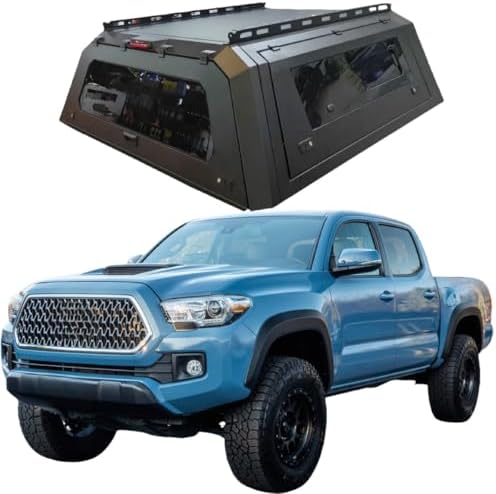ATATZXRXRLKL Compatible for Tacoma Bed Camper Shell Pickup Truck Canopy Cap Topper for Sale Topper Steel/Alu Hard Cover with Window and Light Hardtop Truck Topper