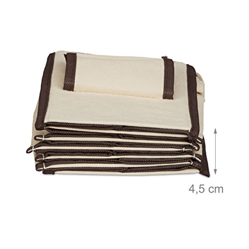 Relaxdays Fabric Hanging Shelves, 6 Compartments with 2 Drawers for the Closet, Foldable, Size: 82 x 14.5 x 30 cm, Beige, 30 x 14.5 x 82 cm Relaxdays Fabric Hanging Shelves, 6 Compartments with 2 Drawers for the Closet, Foldable, Size: 82 x 14.5 x 30 cm, Beige, 30 x 14.5 x 82 cm