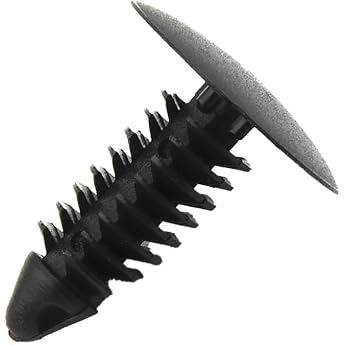 Black Bumper Clip Set of 4 for Front Number Plate Holes - Standard Plastic Fastener Fits 6-7 mm Diameter Mounting Holes Car Exterior Trim Cover