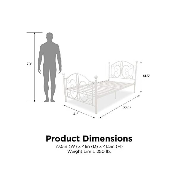 DHP Bombay Metal Bed White Uk - Image 21
