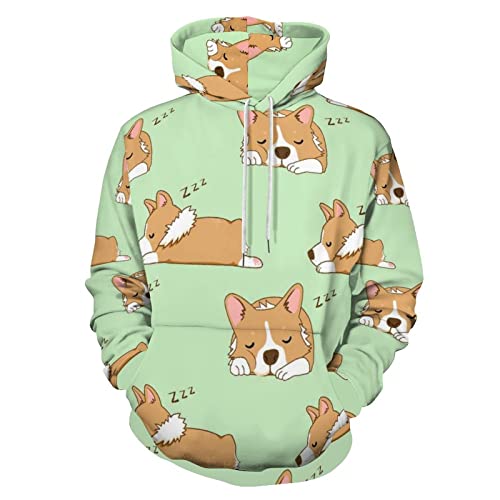 Sweat À Capuche Adulte Chien Corgi Sweats À Capuche avec Poche pour Hommes Femmes Cover