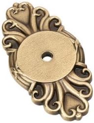 Emtek 86293US7 Ribbon & Reed Brass 2 1/2" Backplate for Knobs - French Antique