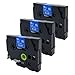 Produktbild DULA Etikettenband - Kompatibel mit Brother P-Touch Tze-535-3 Stück - Weiß auf blau - 12mm x 8m