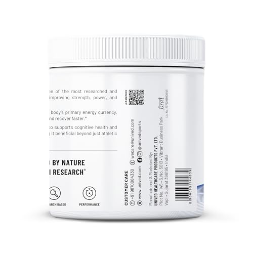 Image of Unived Micronised Creatine Monohydrate Powder - 250g (83 Servings) | 100% Pure, Unflavoured | Supports Strength, Power & Muscle Recovery