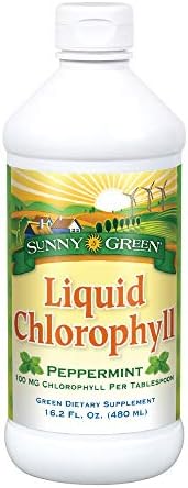 Sunny Green Liquid Chlorophyll Peppermint | Naturally Occurring Trace Vitamins & Minerals for Healthy Bowels, Kidneys & Liver Support | 16.2-Ounce